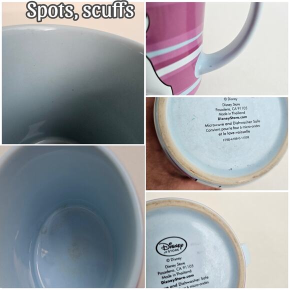 Aristocats Movie Merch Marie Mug Disney Store Pink Cat Coffee Cup Bows Striped - Picture 6 of 9